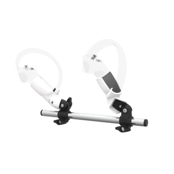 Left view of Right hand Starter vr gun stock for Pico 4 without shoulder stock and White cups Chrome tube