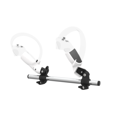 Left view of Right hand Starter vr gun stock for Pico 4 without shoulder stock and White cups Chrome tube