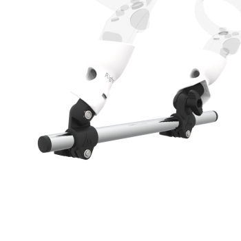 Zoom view of Right hand Starter vr gun stock for Meta Quest 1 without shoulder stock and White cups Chrome tube