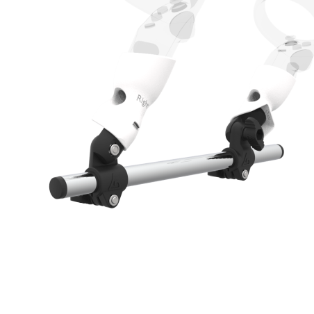 Zoom view of Right hand Starter vr gun stock for Meta Quest 1 without shoulder stock and White cups Chrome tube