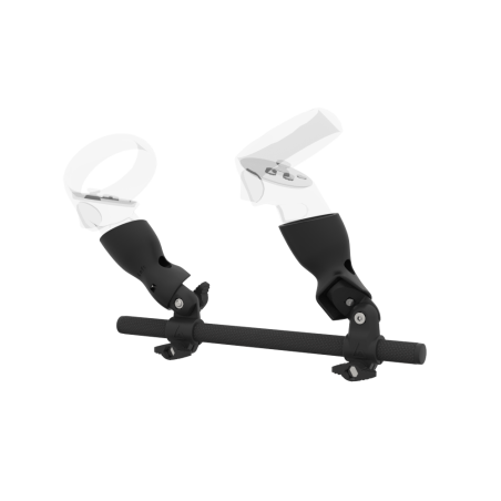 Left view of Right hand Starter vr gun stock for Meta Quest 2 without shoulder stock and Black cups Carbon tube