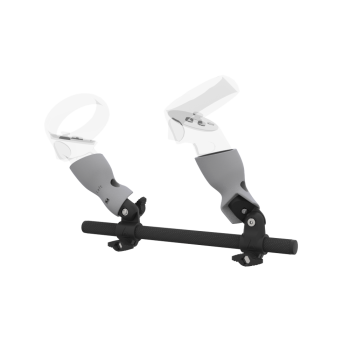 Left view of Right hand Starter vr gun stock for Meta Quest 2 without shoulder stock and Grey cups Carbon tube