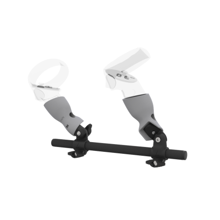 Left view of Right hand Starter vr gun stock for Meta Quest 2 without shoulder stock and Grey cups Carbon tube