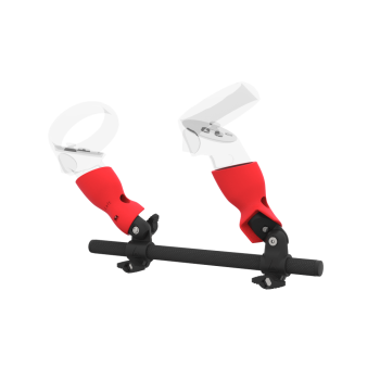 Left view of Right hand Starter vr gun stock for Meta Quest 2 without shoulder stock and Red cups Carbon tube