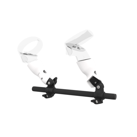 Left view of Right hand Starter vr gun stock for Meta Quest 2 without shoulder stock and White cups Carbon tube