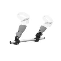 Right view of Right hand Starter vr gun stock for Meta Quest 2 without shoulder stock and Grey cups Chrome tube
