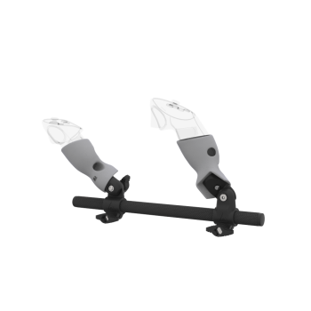 Left view of Right hand Starter vr gun stock for Meta Quest 3 without shoulder stock and Grey cups Carbon tube