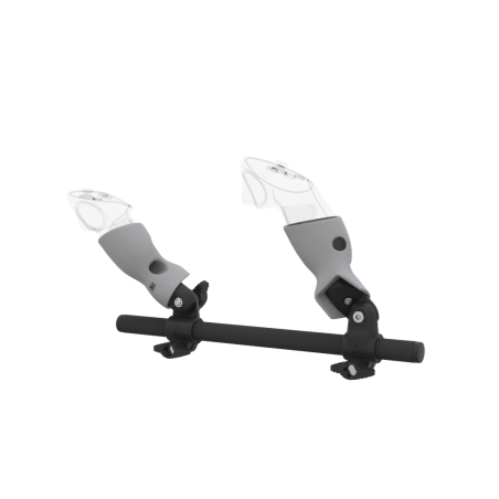 Left view of Right hand Starter vr gun stock for Meta Quest 3 without shoulder stock and Grey cups Carbon tube