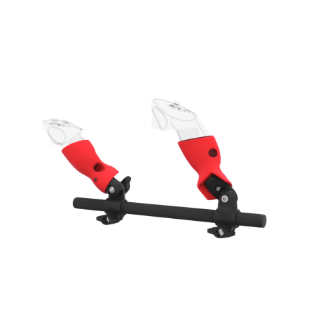 Left view of Right hand Starter vr gun stock for Meta Quest 3 without shoulder stock and Red cups Carbon tube