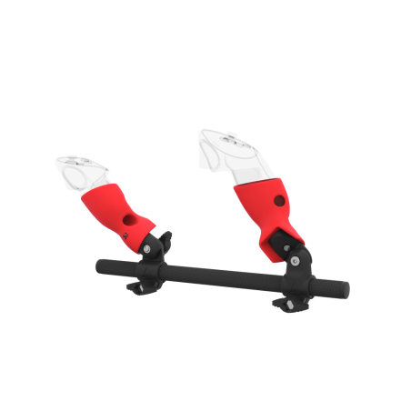 Left view of Right hand Starter vr gun stock for Meta Quest 3 without shoulder stock and Red cups Carbon tube