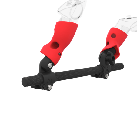 Zoom view of Right hand Starter vr gun stock for Meta Quest 3 without shoulder stock and Red cups Carbon tube
