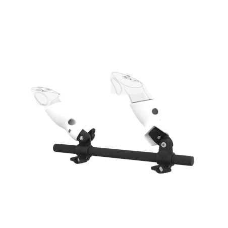 Left view of Right hand Starter vr gun stock for Meta Quest 3 without shoulder stock and White cups Carbon tube