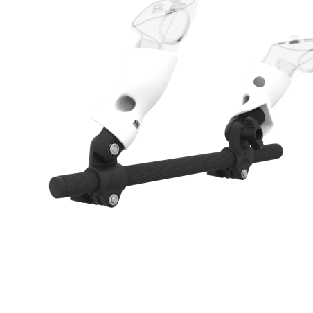 Zoom view of Right hand Starter vr gun stock for Meta Quest 3 without shoulder stock and White cups Carbon tube