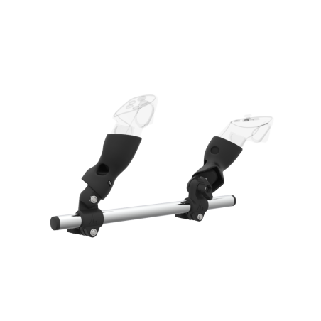 Right view of Right hand Starter vr gun stock for Meta Quest 3 without shoulder stock and Black cups Chrome tube