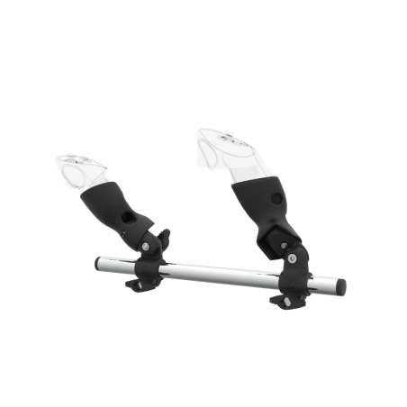 Left view of Right hand Starter vr gun stock for Meta Quest 3 without shoulder stock and Black cups Chrome tube