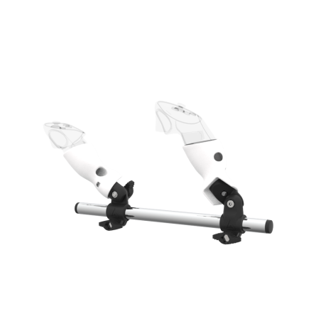 Left view of Right hand Starter vr gun stock for Meta Quest 3 without shoulder stock and White cups Chrome tube