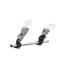 Right view of Right hand Starter vr gun stock for Meta Quest 3 without shoulder stock and Grey cups Chrome tube