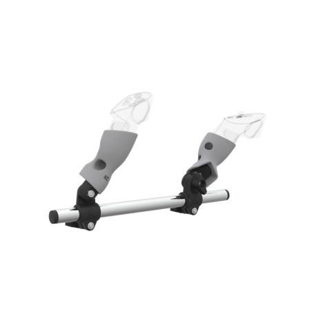 Right view of Right hand Starter vr gun stock for Meta Quest 3 without shoulder stock and Grey cups Chrome tube