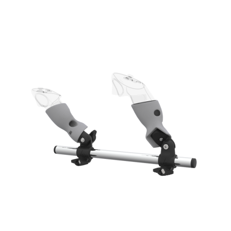 Left view of Right hand Starter vr gun stock for Meta Quest 3 without shoulder stock and Grey cups Chrome tube