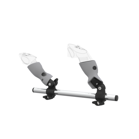 Left view of Right hand Starter vr gun stock for Meta Quest 3 without shoulder stock and Grey cups Chrome tube