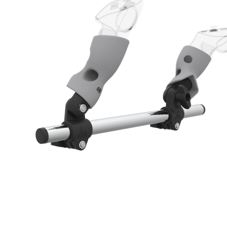 Zoom view of Right hand Starter vr gun stock for Meta Quest 3 without shoulder stock and Grey cups Chrome tube