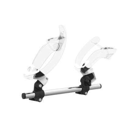 Right view of Right hand Starter vr gun stock for Valve Index without shoulder stock and White cups Chrome tube