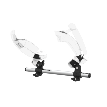 Left view of Right hand Starter vr gun stock for Valve Index without shoulder stock and White cups Chrome tube