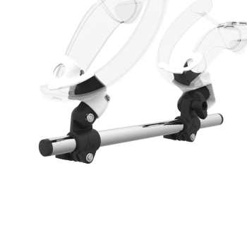 Zoom view of Right hand Starter vr gun stock for Valve Index without shoulder stock and White cups Chrome tube
