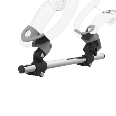 Zoom view of Right hand Starter vr gun stock for Valve Index without shoulder stock and Grey cups Chrome tube