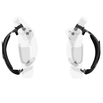 Player view of ProStraps MK1 for Pico 4 with transparent controllers and cup mounts