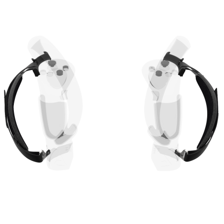 Player view of ProStraps MK1 for Pico 4 with transparent controllers and cup mounts
