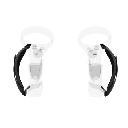 Player view of ProStraps MK1 for Meta Quest 1 and Rift S with transparent controllers and cup mounts