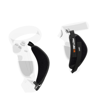 Right view of ProStraps MK1 for Meta Quest 1 and Rift S with transparent controllers and cup mounts