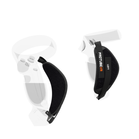 Right view of ProStraps MK1 for Meta Quest 1 and Rift S with transparent controllers and cup mounts