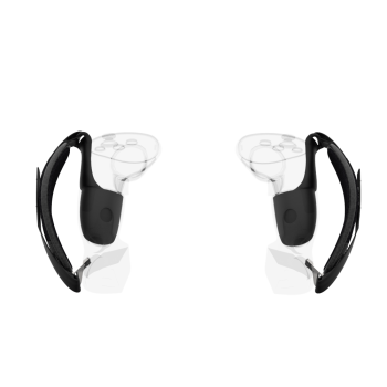 Player view of ProStraps MK1 for Meta Quest 3 with transparent controllers and cup mounts