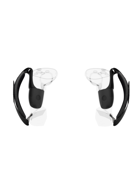 Player view of ProStraps MK1 for Meta Quest 3 with transparent controllers and cup mounts