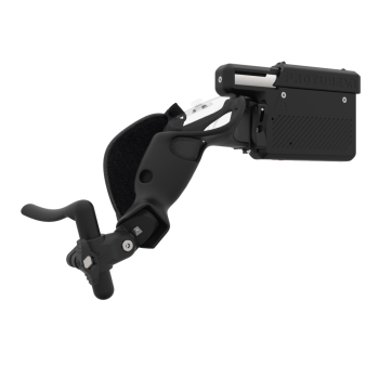 right view of wrist support attached to a provolver meta quest 3 for left hand