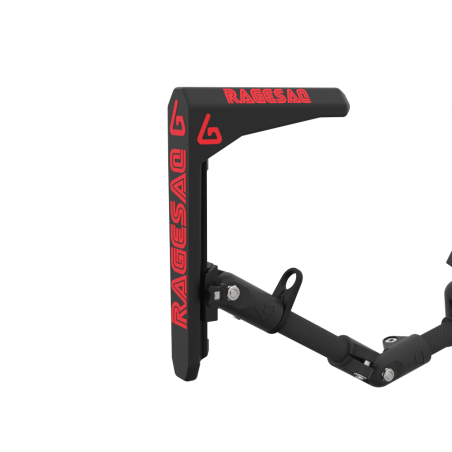 Close up view of the ragesaq collab stock MK2 on a full carbon magtube
