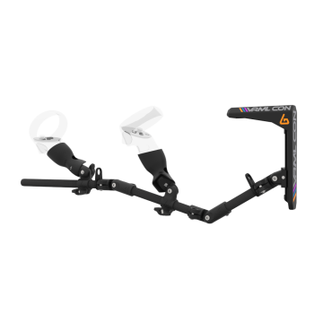 Left view of virtual reality gunstock Magtube full carbon with for Meta Quest 2 with VRML collaboration stock