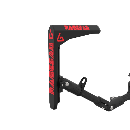 Close up view of the ragesaq collab stock MK2 on a full carbon magtube