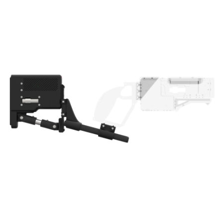 Side view of the ProBolter shoulder extension with Storm Haptic module with transparent ProBolter Gun