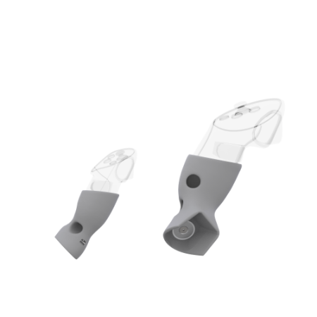 Right view of Pair of Grey PLA cups Controller mount spare parts for Pico 4 Ultra with Detachable Attachment
