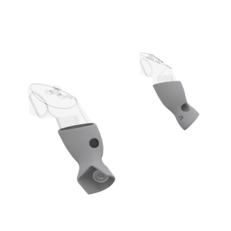 Left view of Pair of Grey PLA cups Controller mount spare parts for Pico 4 Ultra with Detachable Attachment