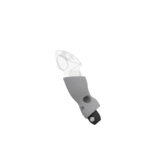 Left view of Left hand Grey PLA cups Controller mount spare parts for Pico 4 Ultra with Fastened Attachment