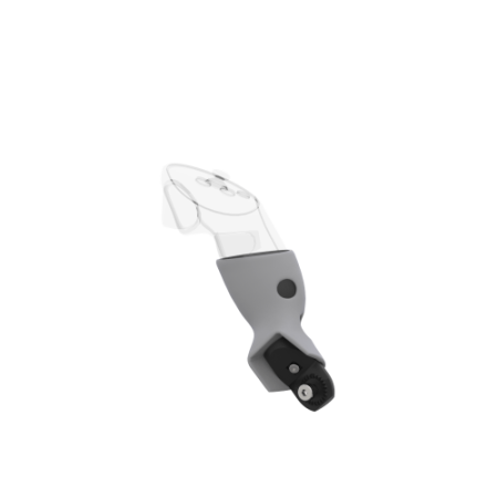 Left view of Right hand Grey PLA cups Controller mount spare parts for Pico 4 Ultra with Fastened Attachment