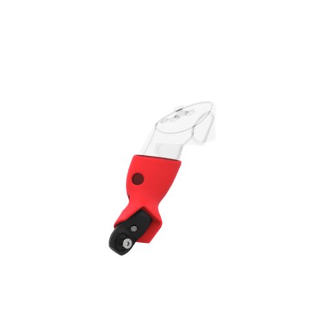 Right view of Left hand Red PLA cups Controller mount spare parts for Pico 4 Ultra with Fastened Attachment