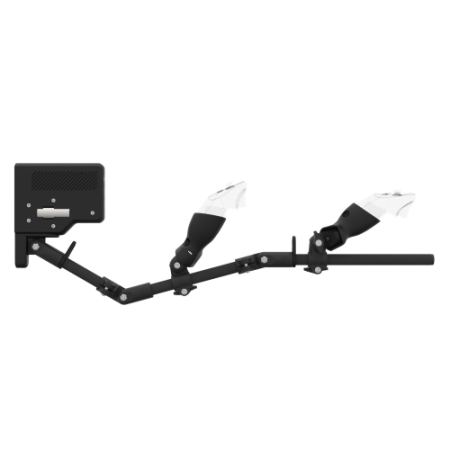 Side view of ForceTube with Haptic Explorer stock for Pico 4 Ultra with Black Carbon Armature and Carbon Fiber cups
