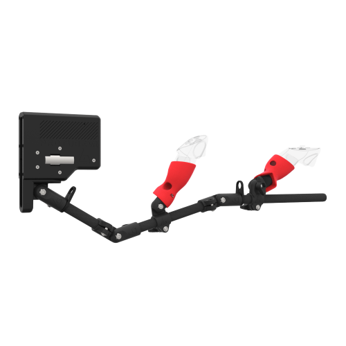 Right view of ForceTube with Haptic Explorer stock for Pico 4 Ultra with Black Carbon Armature and Red PLA cups