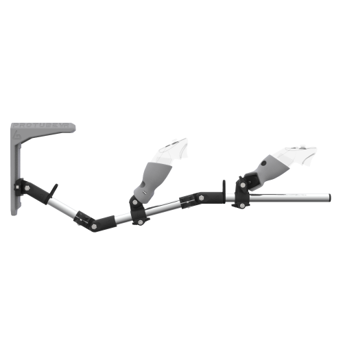 Side view of MagTube vr gunstock for Pico 4 Ultra with Chrome Armature with Grey MK2 Buttstock and Grey PLA cups