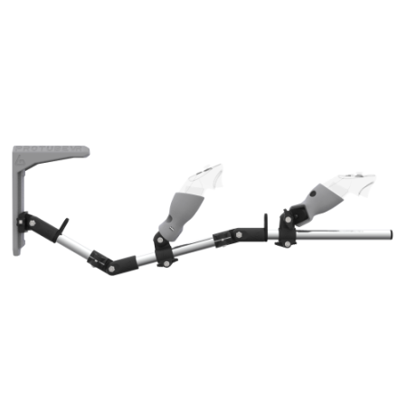 Side view of MagTube vr gunstock for Pico 4 Ultra with Chrome Armature with Grey MK2 Buttstock and Grey PLA cups